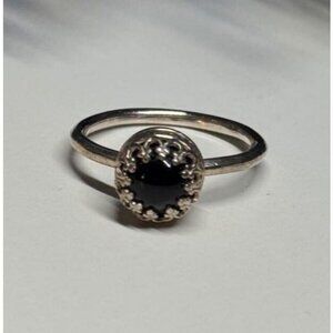 925 STERLING SILVER ONYX RING SIZE 7.5